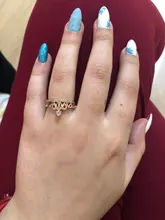 UMODE corona anillo para las mujeres Zircon de oro rosa de moda de lujo de compromiso de boda, anillos de promesa de accesorios de joyería UR0217