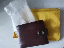 MISFITS-cartera corta de piel de vaca para hombre, bolso pequeño de piel de vaca 100% genuino, con monedero, tarjetero