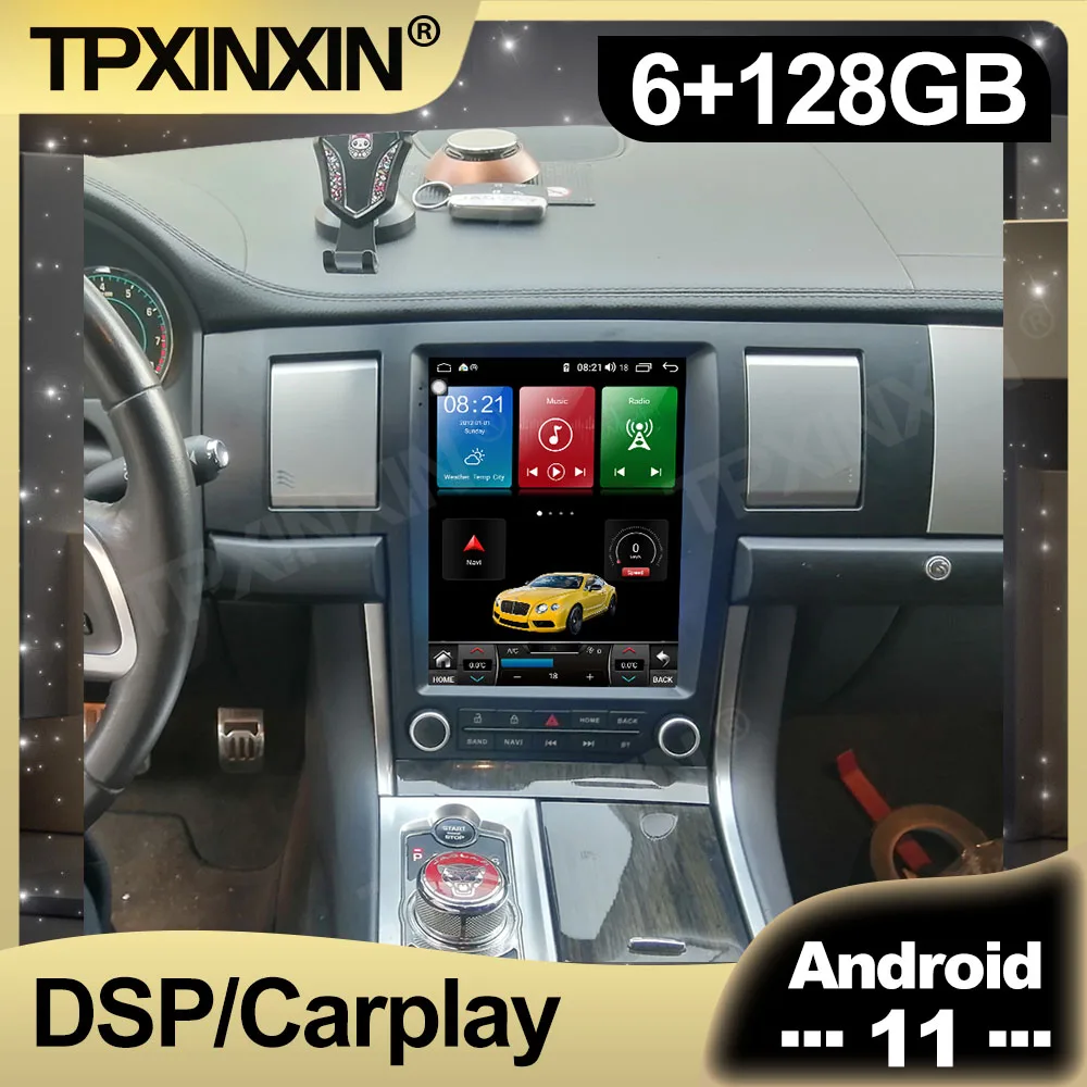 

128G Android 11 Tesla IPS Screen Car Radio For Jaguar XF 2004 2005 - 2015 Auto Multimedia DVD Player Navigation Stereo GPS 2 din