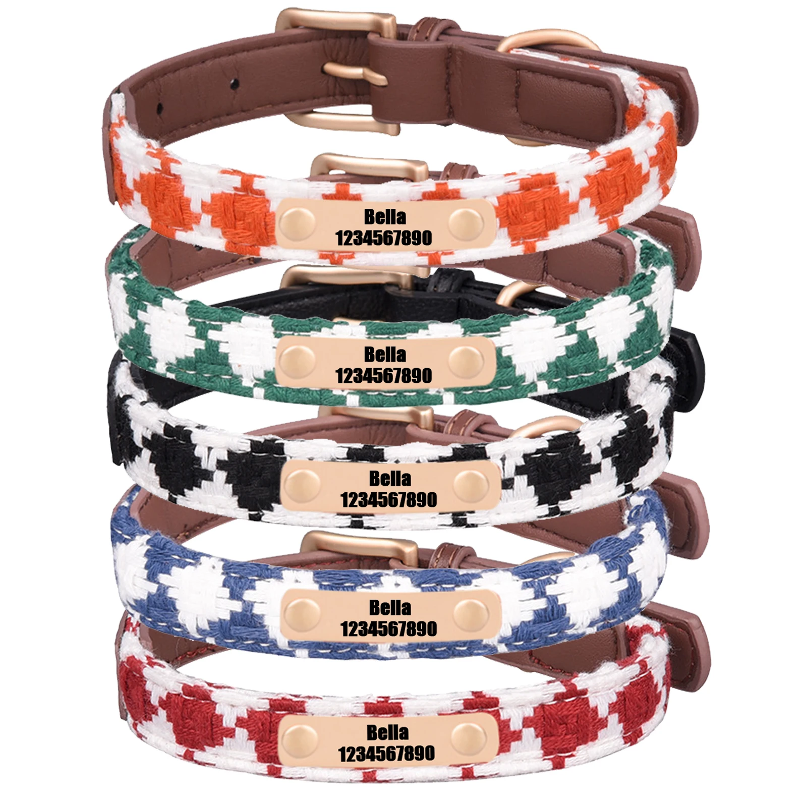 Personalized Dog Collar Laser Engraved Fashion Collar For Small Dogs