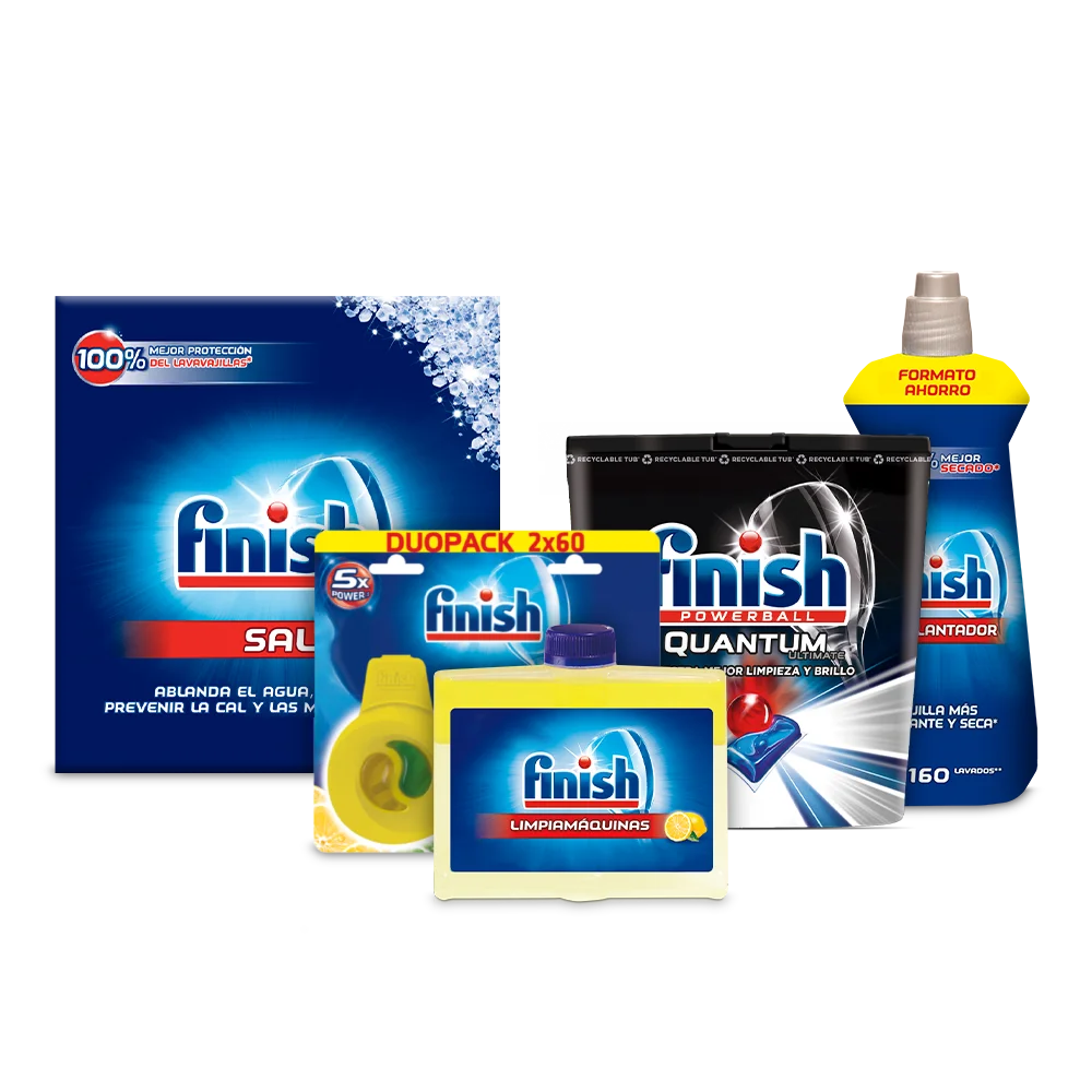 Finish Premium Kit: brightener 800ml+ Limpiamáquinas 250 ml+ Salt 2 kg+ Duplo Deo Lemon+ Quantum Finish 48- dishwasher - Тип аромата: Finish Full Kit