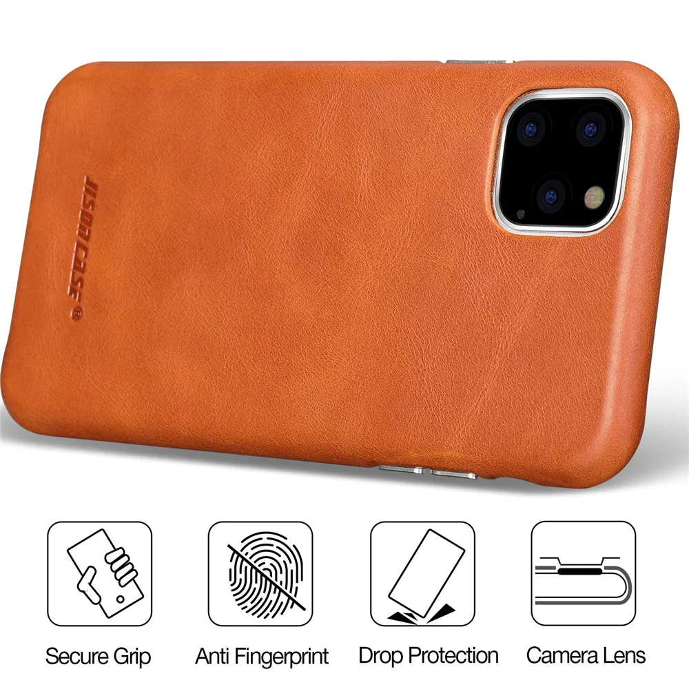 Jisoncase кожаный чехол для iPhone 11Pro MAX ультра тонкий из натуральной кожи