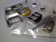 Pasador de reloj de acero inoxidable cepillado medio, hebilla de 16mm, 18mm, 20mm, 22mm, plata, oro, negro, correa de cuero para reloj, accesorios de cierre