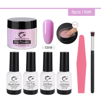 

Dipping Powder Set Top Base Gel Clean Brush Manicure Natural Dry Chrome Pigment No Need Lamp Cured Nail Art Glitter Holographic