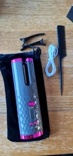 Rizador de pelo inalámbrico y giratorio automático, recargable por USB rizador de pelo, pantalla LED, herramienta de estilismo ajustable con temperatura