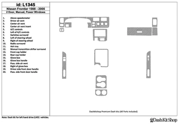 

Interior lining for Nissan Frontier 1998-2000. Set L1345.