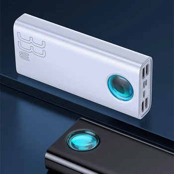 

External Battery baseus amblight quick charge & large power Digital Display Power Bank 33W (pd3.0 + qc3.0) 30000mAh