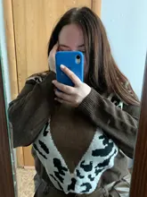 Suéter con estampado de leopardo para mujer, Jersey de punto de manga larga, prendas de vestir de punto, Tops informales, jerséis de cuello redondo 2020