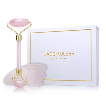 

jade Roller Face Massager Lift Slimmer Shaper Massage Rose Quartz Natural Stone Crystal Slimming Health And Beauty Skincare Tool