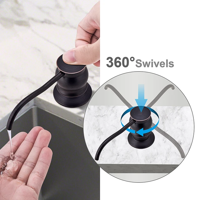 Samodra Liquid Soap Dispensers กับหลอดทองเหลืองหัวปั๊มสำหรับห้องครัวอุปกรณ์เสริมโลหะวาล์วตรวจสอบสีดำ Dispenser สบู่ 2