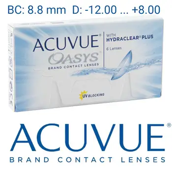 

Contact lenses Acuvue Oasys with hydraclear plus (6 pcs), radius: 8.8mm