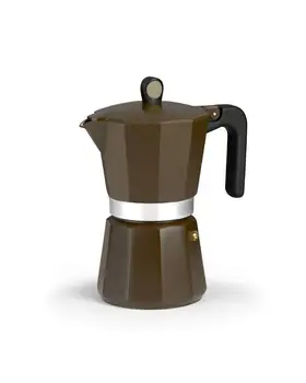 

MONIX INDUCTION CREAM coffee maker M671012-capacity 12 cups-aluminum-polished INTERIOR-hinged lid-FULL system INDUCT