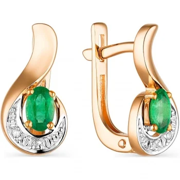 

Alcor earrings with emeralds and diamonds in red gold