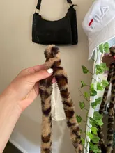 Bolso cruzado con estampado de leopardo para mujer, bandolera tipo mensajero suave de felpa, a la moda, para Otoño e Invierno