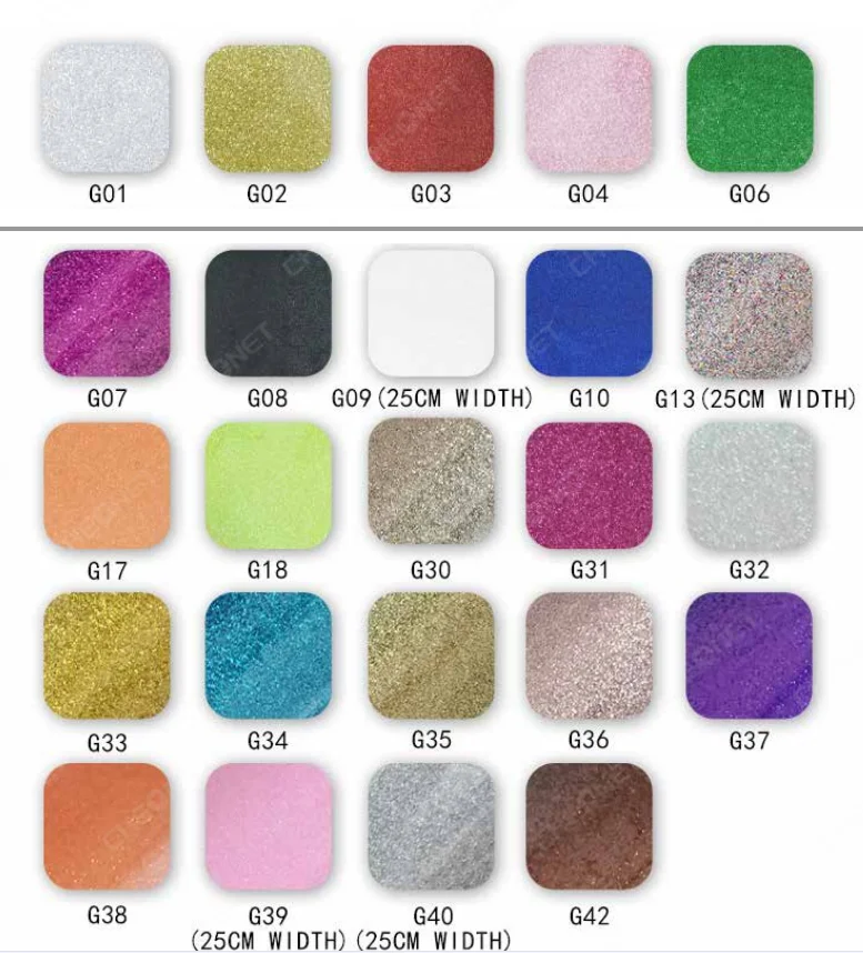 24 Colors Heat Transfer Vinyl Glitter Vinyl Iron On For Clothes HTV Shirt Christmas DIY Decoration Film Maker heat transfer vinyl
