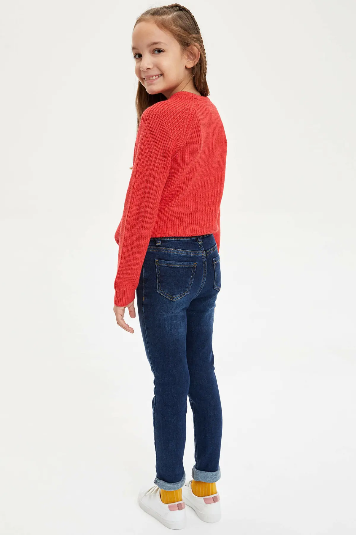 DeFacto/весенне-Осенние Синие джинсы для девочек; детские длинные джинсовые штаны; прямые джинсы для девочек; Trousers-M8103A619CW