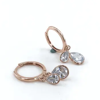 

Two Drop Stone Dangle Silver Ring Earrings