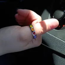 Anillo de corazón de amor esmaltado colorido gótico Vintage, anillos sencillos de Metal dorado y plateado para mujer, joyería Punk Rock