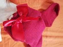 Calcetines de algodón suave para niños pequeños, pajarita grande chicas hasta la rodilla, largo, encaje, ropa de bebé, venta al por mayor