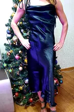 Asymmetrical Dress Satin-Straps Backless Julissa Mo Metallic Elegant Female Women Summer