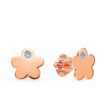 

Gold earrings with diamonds sunlight sample 585