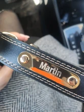 Pawstrip grabado Collar de perros de piel sintética Etiqueta de mascota Collar para perros Bulldog francés Pitbull, perro grande Collar de cachorro.