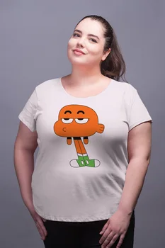 

Angemiel Wear VAE Sıkkın Darwin White Women Cotton Large Size T-Shirt