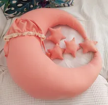 Conjunto de accesorios de fotografía recién nacido, 5-6 unidades, accesorios, almohada de bebé posando, almohada de media luna, estrellas y sombrero, accesorios de fotografía para bebé