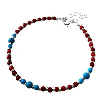 

Bracelet 925 Sterling silver m stones reddish blue zip reasa