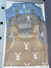Pelele de diseño de conejo de Pascua para bebé recién nacido, sin mangas, de punto, a la moda