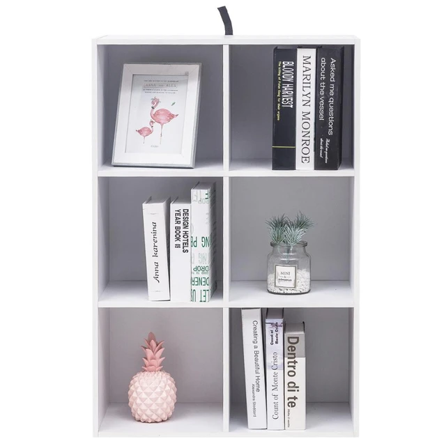 WOLTU libreria bianca decorativa scaffale per libri 6 cubi unità libreria  autoportante per cucina soggiorno camera