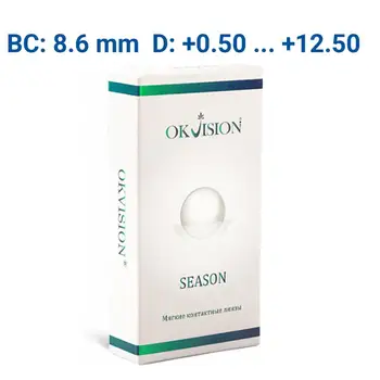 

Contact lenses OK vision season (2 lenses), radius: 8.6, quarterly lenses, lenses for vision, plus diopters, OK vision sizon
