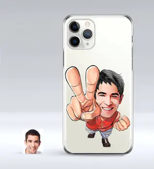 

Personalized Men 'S Caricature of iPhone 11 Pro Slim Transparent Silicone Phone Kapağı-33