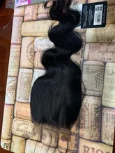 Extensiones de pelo ondulado brasileño, mechones con cierre Frontal, Color Natural, 3 o 4 mechones
