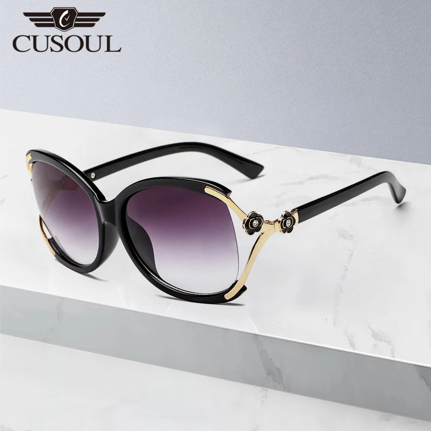 

Cusoul Newest Sunglasses Women Sunglasses Ladies Eyewear Anti-UV Square Sun Glasses Accessories Retro Camellia Summer Glasses