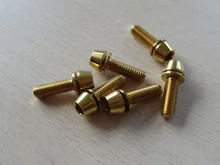 Tornillos y tuercas de titanio para vástagos de bicicleta, pieza de cabeza cónica con arandela M5 x 16 mm, M5 x 18mm y M5 x 20 mm, color dorado, azul, negro y tornasolado