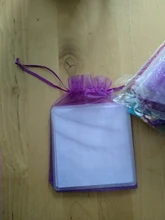100pcs / lot 5x7 7x9 9x12 10x15cm Bolsas de organza con cordón Bolsas de embalaje de joyería Bolsa de regalo de fiesta de boda Bolsas de regalo de cumpleaños de Navidad Bolsas
