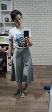 Tangada-Falda midi de satén con cremallera lateral para mujer, falda elegante de corte en A, Estilo vintage, para oficina, 6D18