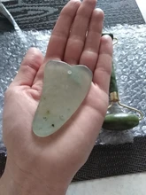 Gua Sha-Rodillo verde 2 en 1, conjunto de herramientas, masajeador, rascador de Jade Natural, con piedras para cara, cuello y espalda, 2 uds.