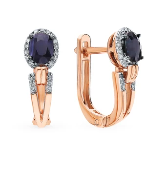 

Gold earrings with sapphires and diamonds sunlight sample 585
