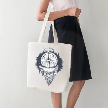

Angemiel Bag Compass and Stars Tote Shopping Beach Bag
