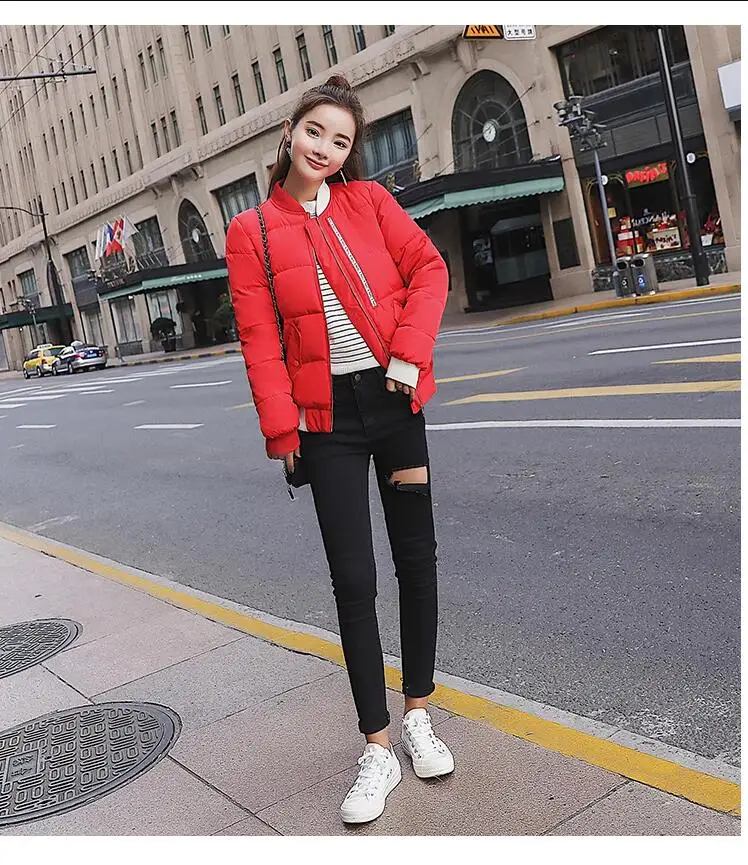 nouveau automne hiver manteau Женская мода femme doudoune femmes Parkas vestes dilcontrente chaud pardessus - Цвет: Красный