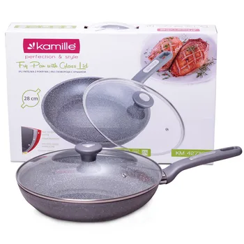 

Frying Pan 28 cm with granite coating and cover Kamille, kml-4273gr