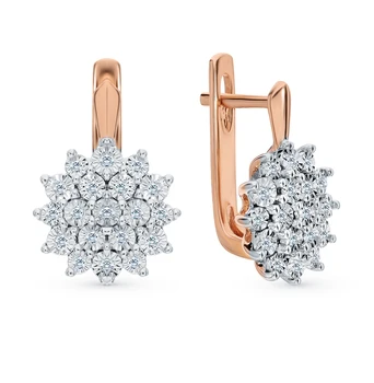 

Gold earrings with diamonds sunlight sample 585