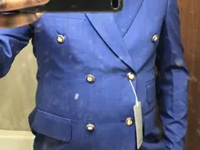 Cenne Des Graoom-traje a cuadros para hombre, doble botonadura, dos piezas, ajustado, alta calidad, para fiesta de boda, traje de cantante, DG-188