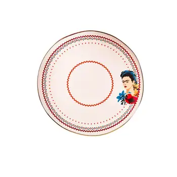 

Strong Woman Painter Frida Kahlo Patterned Cake Plate