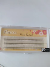 Kimcci-pestañas 3D individuales de cilios, pestañas naturales de visón para extensiones, 120 manojos, maquillaje negro, pestañas postizas
