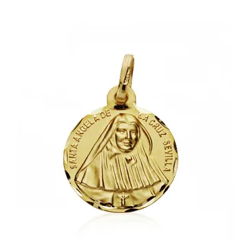 

Medal 18k gold Santa Angela Cross 16mm. [AA7430]