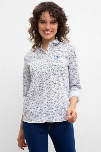 U.S. POLO ASSN. С принтом рубашка слим