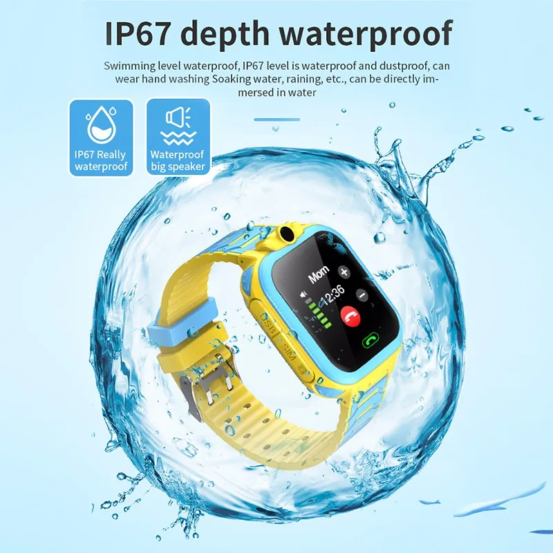 Children's Smart Watch Waterproof SOS Call LBS Anti Lost Location  Tracker kids Smart Watch Camera Lighting Baby 2G Clock Gifts